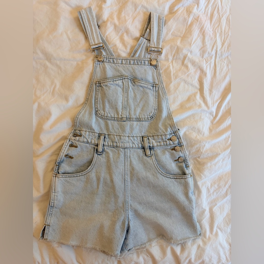PacSun Light Blue Denim Overalls Jumpsuit